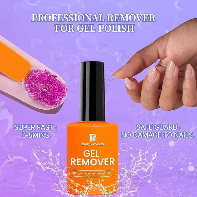 2PCS 20ml Gel Polish Remover Kit - Gel Nail Polish Remover Set - Nail Latex Tape - Gel Remover