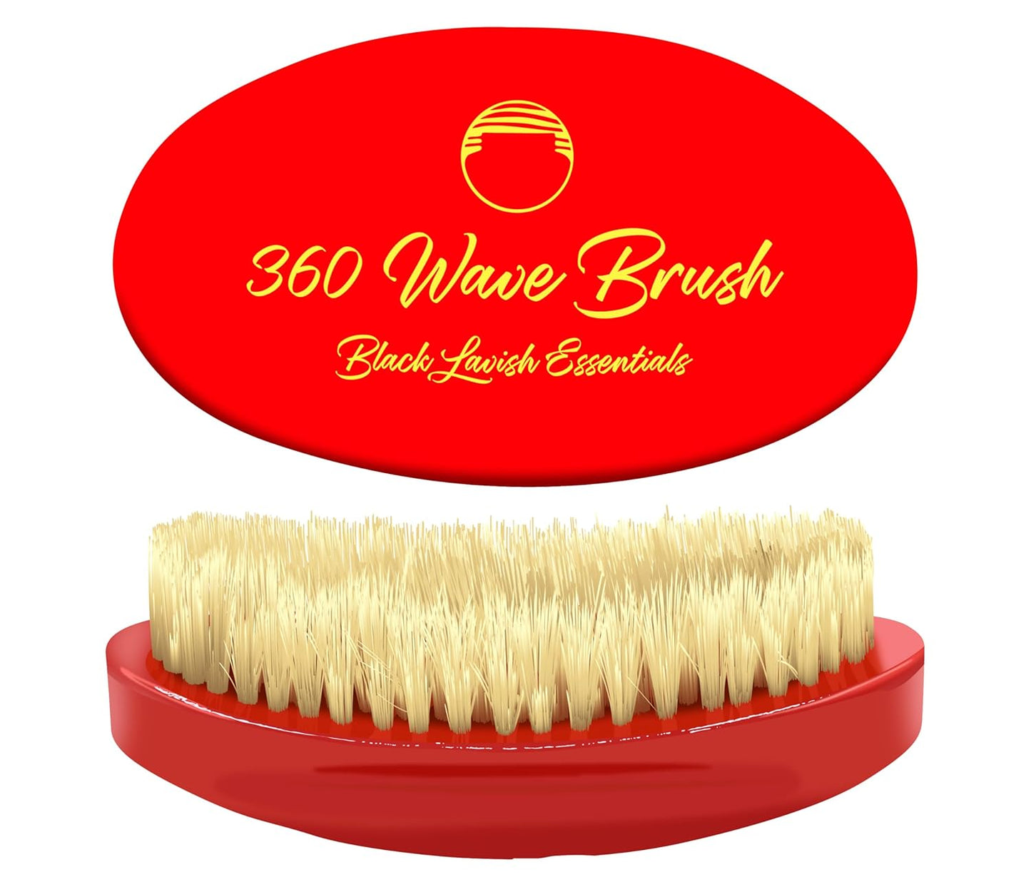 Men’s Hair Brush, Build Deeper Waves, Soft and Hard Boar Bristle Curved Wave Brush, Perfect for Styling Hair (Soft, Red)