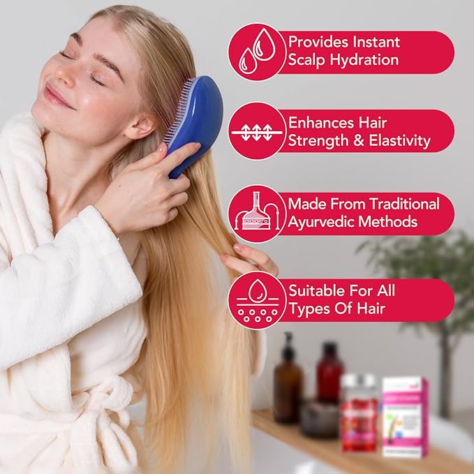 Hair Styling Serum for Frizzy & Dry Hair, Hair Oils Vitamins in Capsules, Hair Treatment Serum with Moroccan, Macadamia Oil - Vitamins A C E B5 Hair Oil Capsules for Women Men