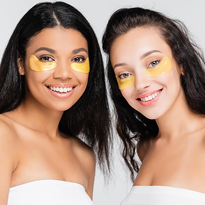 Under Eye Patches(24K Gold 30 Pairs), Gel Eye Mask for Reduce Dark Circles, Puffy Eyes,Undereye Bags, Wrinkles,-with Hyaluronic Acid & Collagen,Eye Treatment Skin Care for Men & Women Gift