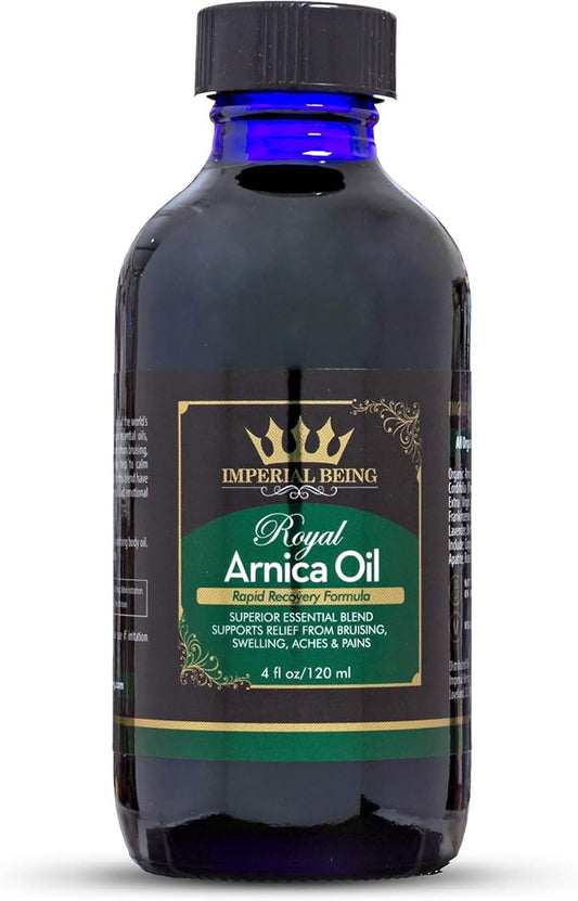Royal Arnica Oil – Organic Herbal Blend for Muscle Recovery, Bruise Support, Joint Flexibility, Skin Vitality – Longer Lasting Than Arnica Cream or Gel – Infused with Essential Oils (4oz)