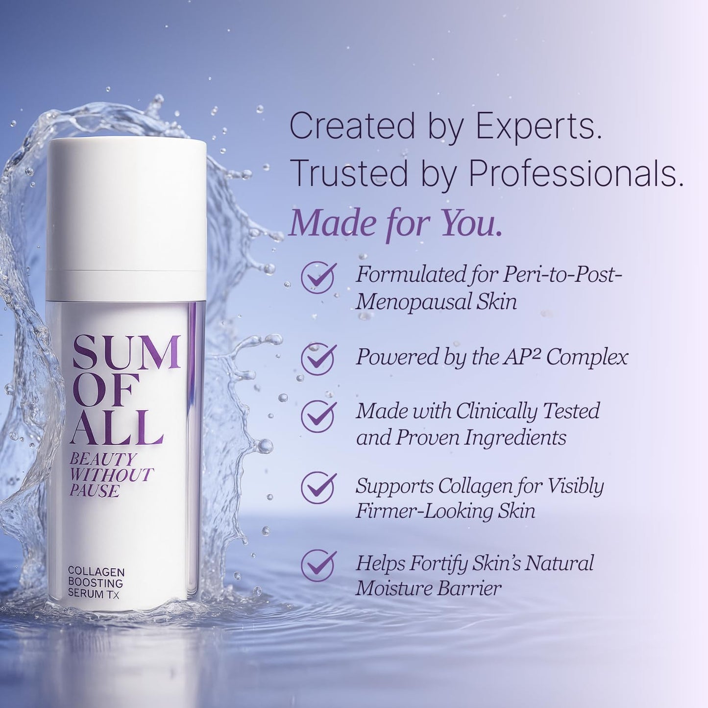 SUM OF ALL Renewal Regimen Starter Set, Anti Aging, Menopause Skincare for Women, Includes Collagen Boosting and Resurfacing Serum, Day, Night Face Moisturizer, Eye Cream, 5-Piece, 0.17oz Each