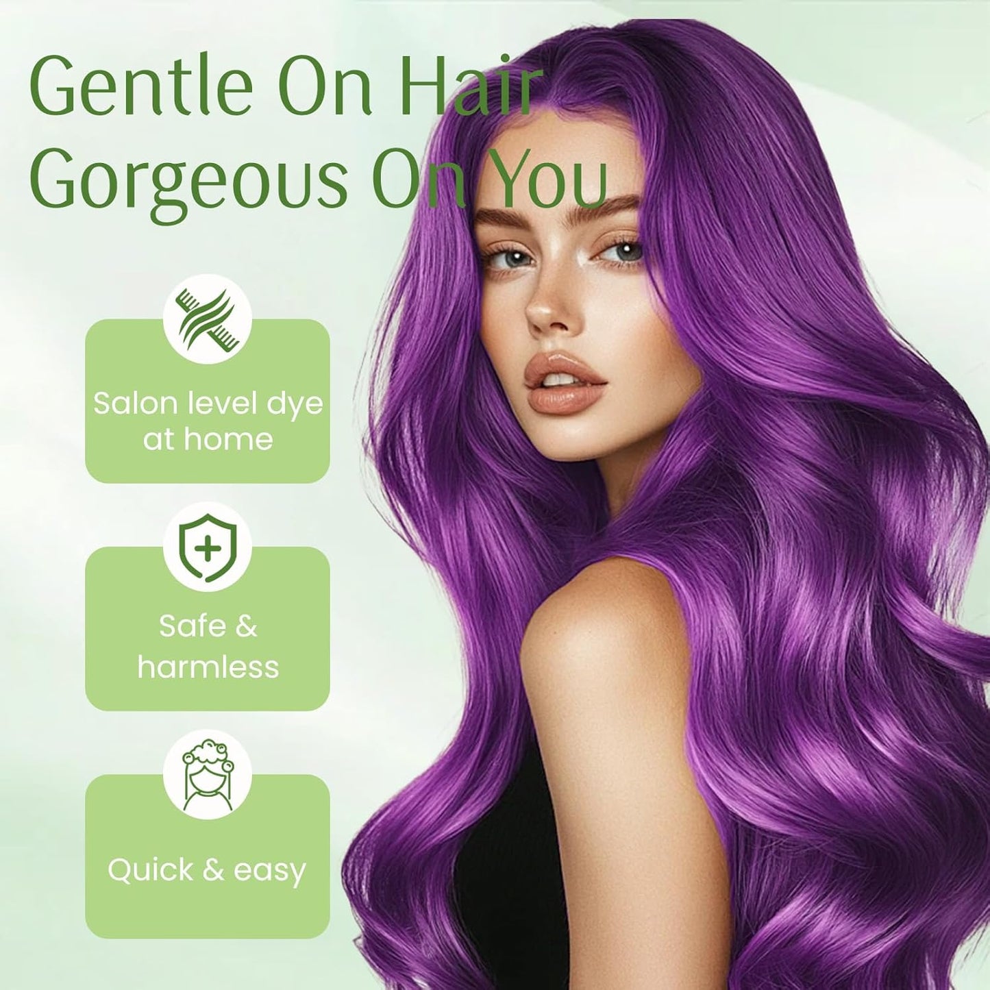 Hair Dye Shampoo 3-in-1, Instant Natural Hair Color Treated Shampoo for Women Men Champu Para Canas Mujer Purple, Lasting 3-4 Weeks & Easy to Use & All Hair Types & Root Touch Up, 500ml