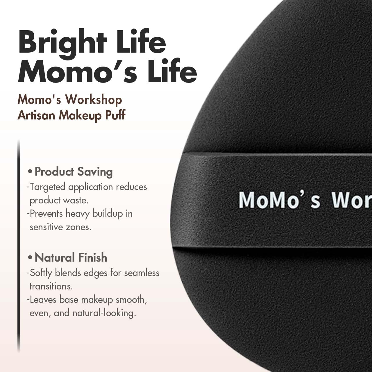 TATAMI Black Makeup Puff Set (Flat + Egg Shape) Rubycell,Cushion Puff, Quick Flawless Foundation Application for Hydrating Liquid Makeup,2pcs Foundation Sponge with Case