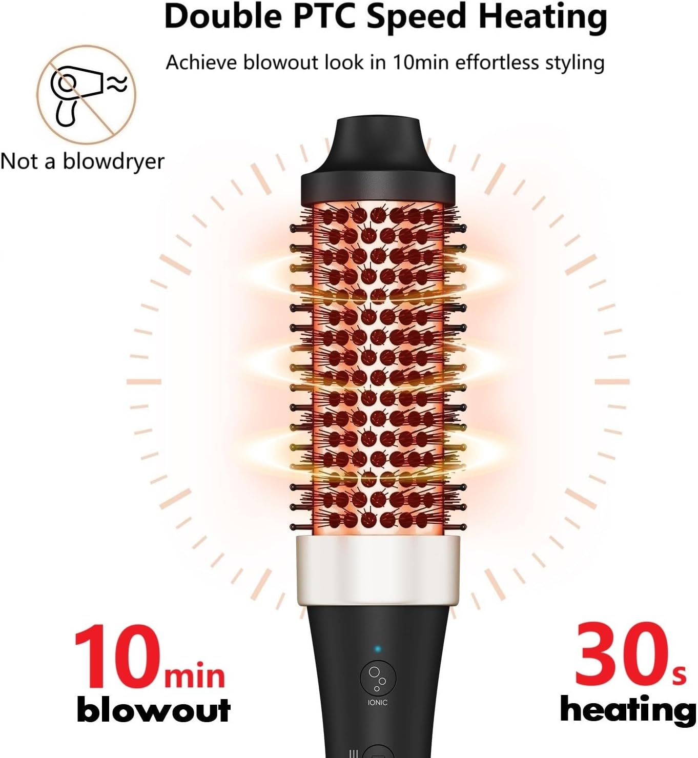 Ionic Thermal Brush Curling Iron Brush 1.5 Inch Heat Round Hair Curling Brush with Ceramic Tourmaline Hair Styler Dual Voltage Hot Brushes for Volume Hair Curler