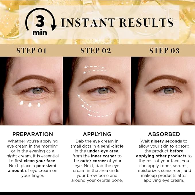 Instant Firm Eye Tightening Cream: Temporary Eye Bag Removal Tightener for Under-eye Puffiness Reducer Treatment, No White Residue or Flaky Buildup