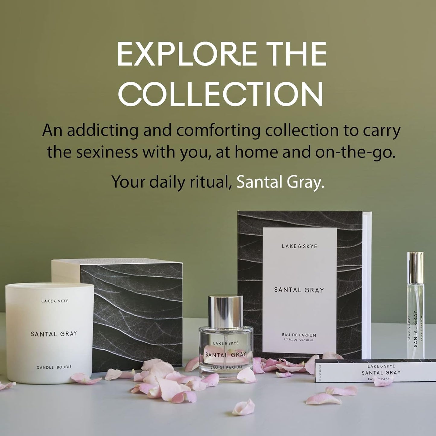 Lake & Skye Santal Gray Eau de Parfum, Long Lasting Fragrance, 0.06 fl oz (2 ml) - Aromatic, Woody, Spicy