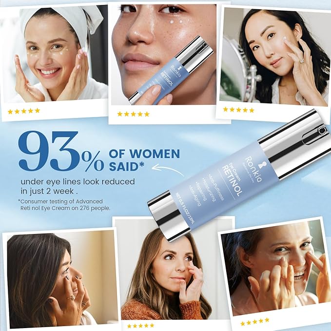 Retinol Eye Cream for Dark Circles: Anti-Wrinkle Under Eye Cream - Night Care Eye Cream Reduces Eye Bags