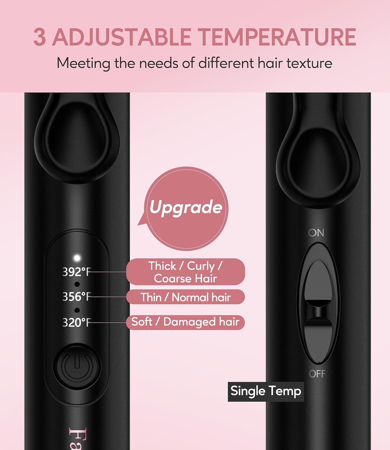 FARERY Mini Hair Crimper Hair Waver 3 Temperature Adjustable, 3 Barrel Curling Iron for Short Hair, Hair Crimper for Women Beach Waves, 1/2 Inch for Tight Curls, Travel Size, Dual Voltage, Pouch Bag