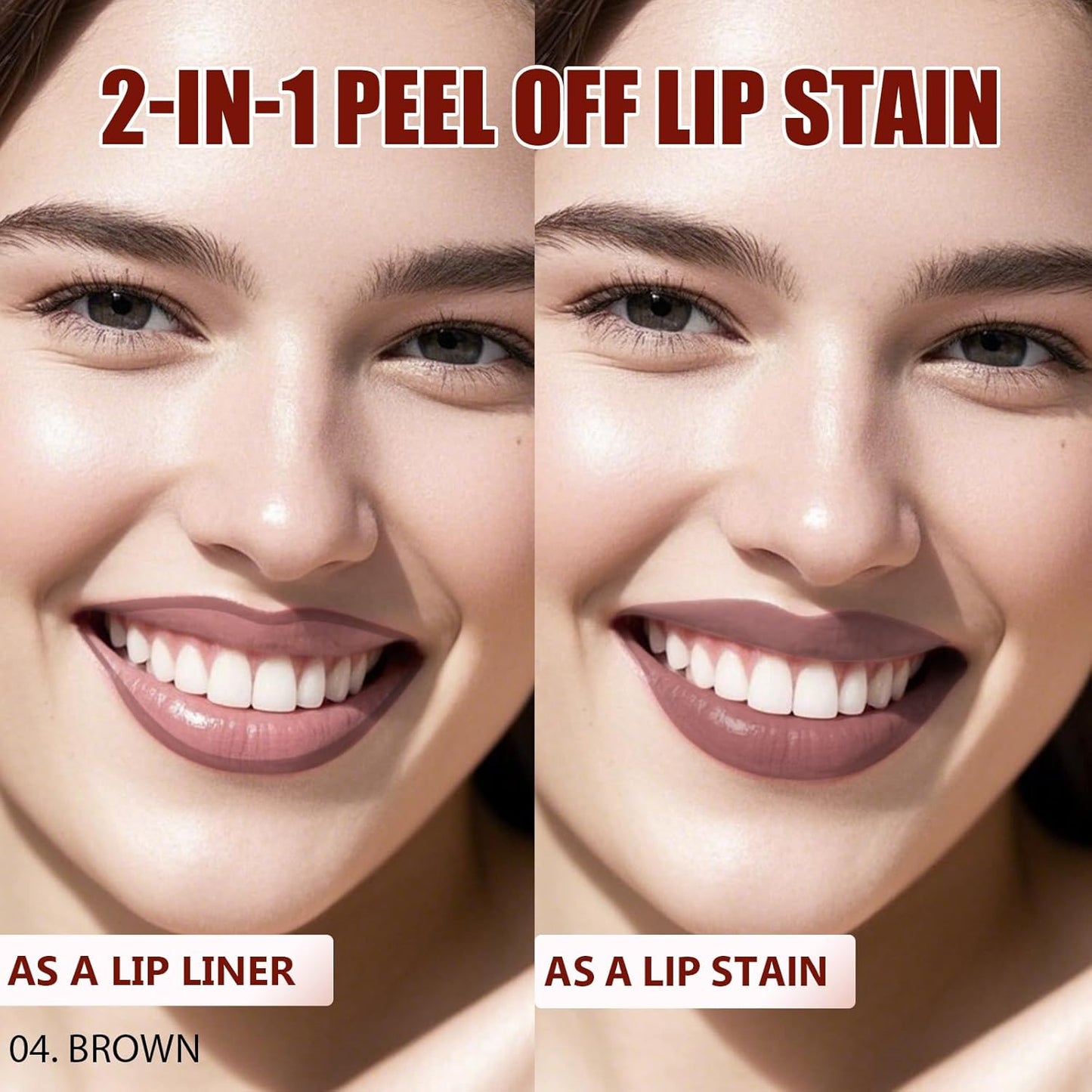 Lip Liner Stain Peel Off with Tweezer, Long Lasting Matte Lip Tattoo, Highly Pigmented Color Lip Makeup, Waterproof, Transfer-proof Lipstain for Women, for All Skin Types
