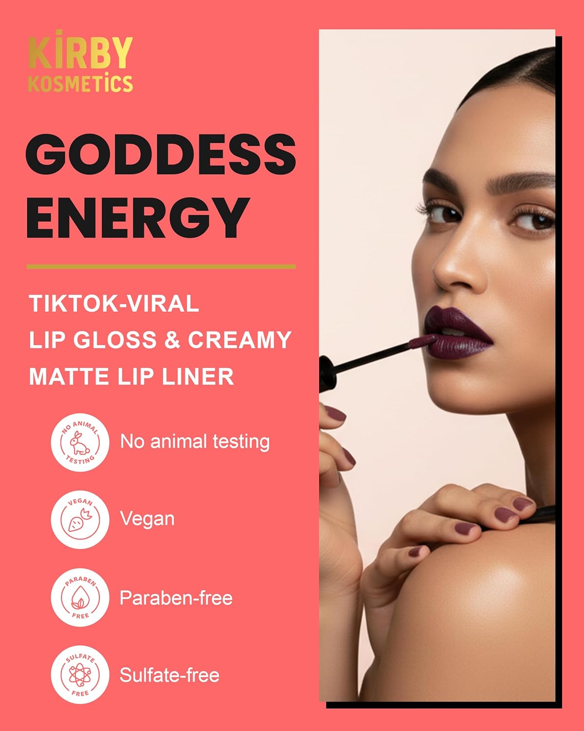 Lip Kit Duo – Goddess Energy - TikTok-Viral Precision Liner & Glossy Liquid Lipstick, Clean 2-Step Set with Hydrating Long-Wear Color – Bold Inclusive Beauty for Everyday Konfidence