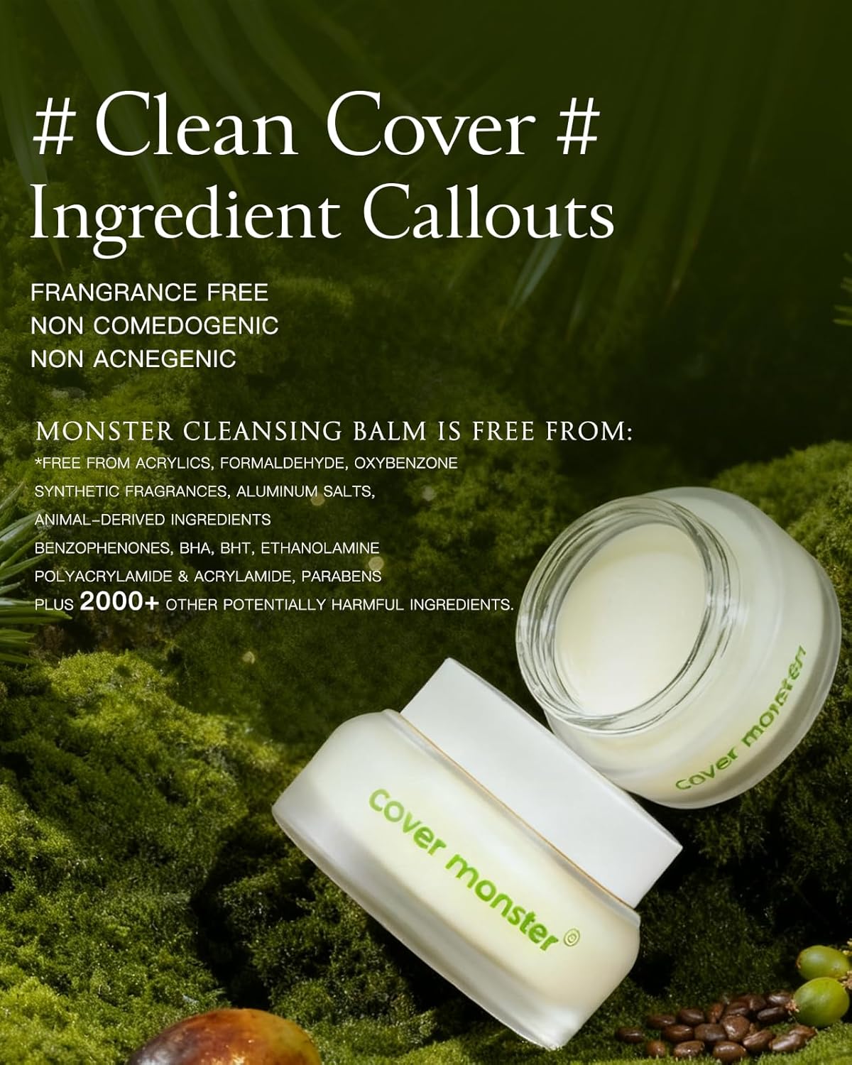Cleansing Balm, Makeup Remover Balm, Melts Waterproof Makeup & Sunscreen, Deep Pore Cleanse & Hydration, Gentle & Non-Irritating, Made for All Skin Types, Safe for Sensitive Skin