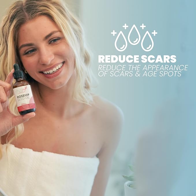Pure Rosehip Seed Oil (2 Fl Oz)- Rosehip Oil for Face Aids Stretch Mark and Scar Removal - Facial Oil Reduces Inflammation, Collagen for Radiant Skin - Face Oil - Best Rose Hip Oil for Face