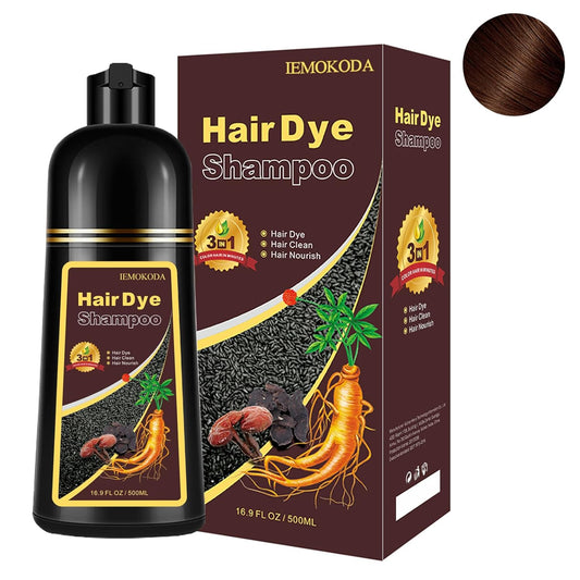 Brown Hair Dye Shampoo 3 in 1, Instant Natural Hair Color Shampoo 100% Gray Hair Coverage Champu Para Canas Mujer Dark Coffee, Lasting 3-4 Weeks & Easy to Use & All Hair Types & Root Touch Up, 500ml