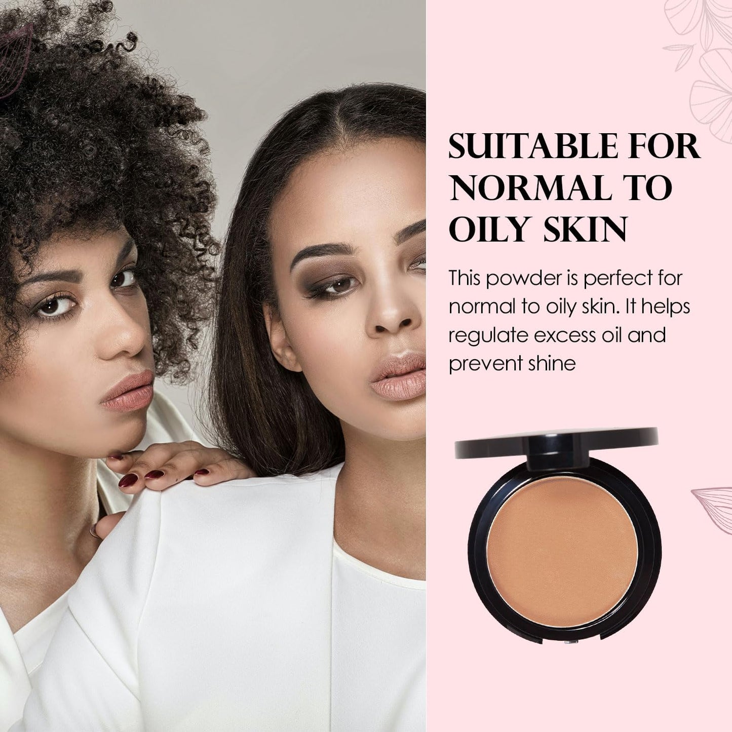 Vera Moore Matte Pressed Powder, Makeup Setting Compact Powder, Face Powder for Full Coverage with Flawless Finish, Shine, Matte Finish for All Skin Types (Cameo, 12.5g)