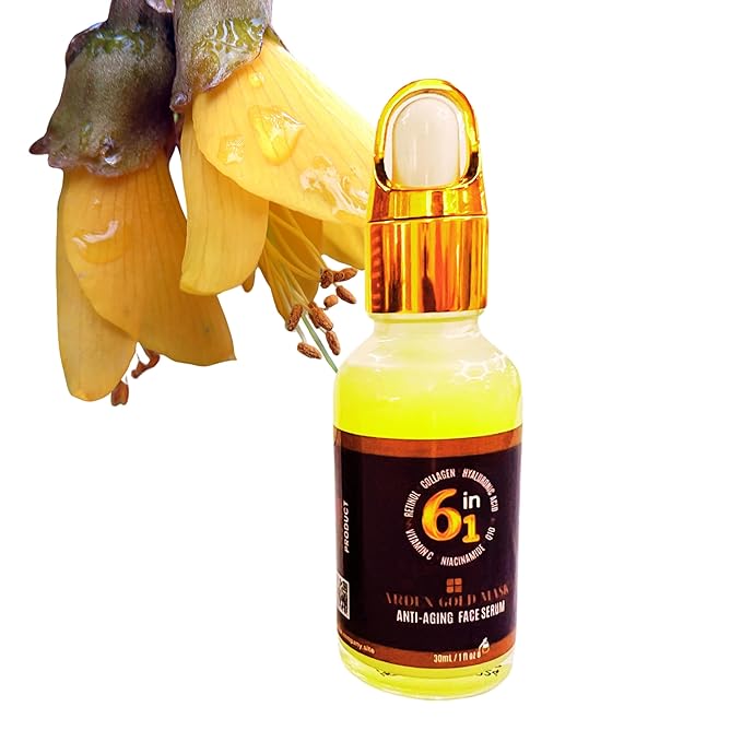 Anti-Aging Face Serum | 6-in-1 Facial Serum for Women | Hydrating, Brightening & Glowing Skin with Retinol, Hyaluronic Acid, Vitamin C & Collagen – Reduces Wrinkles & Fine Lines – 30ml