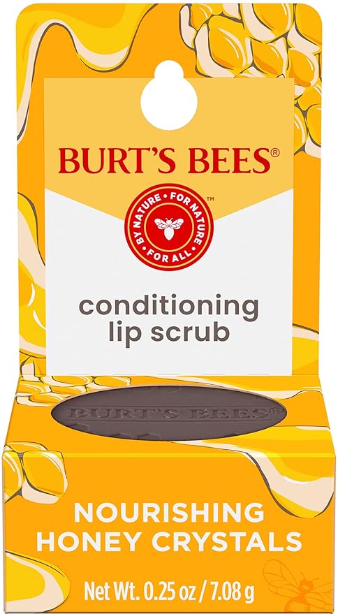Burt's Bees Conditioning Honey Lip Scrub, Mothers Day Gifts, Exfoliates & Conditions Dry Lips, with Honey Crystals, Use with Overnight Intense Treatment, Natural Origin Care, 0.25 oz.