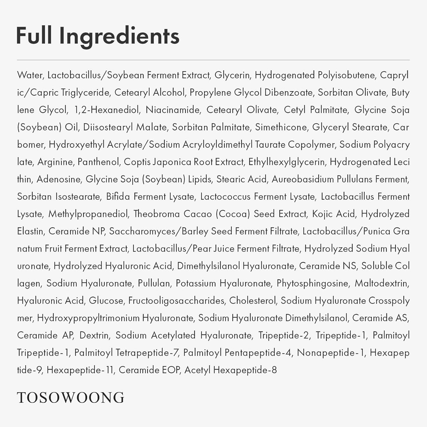TOSOWOONG Glow Bean Face Cream, 63,844ppm Soybean Ferment Extract, Korean Skincare for Glass Skin, Moisturizer, Relief, Smooth, Nourished Skin, Anti-Aging, Hydrating, K Beauty, 50 ml / 1.69 fl. oz.