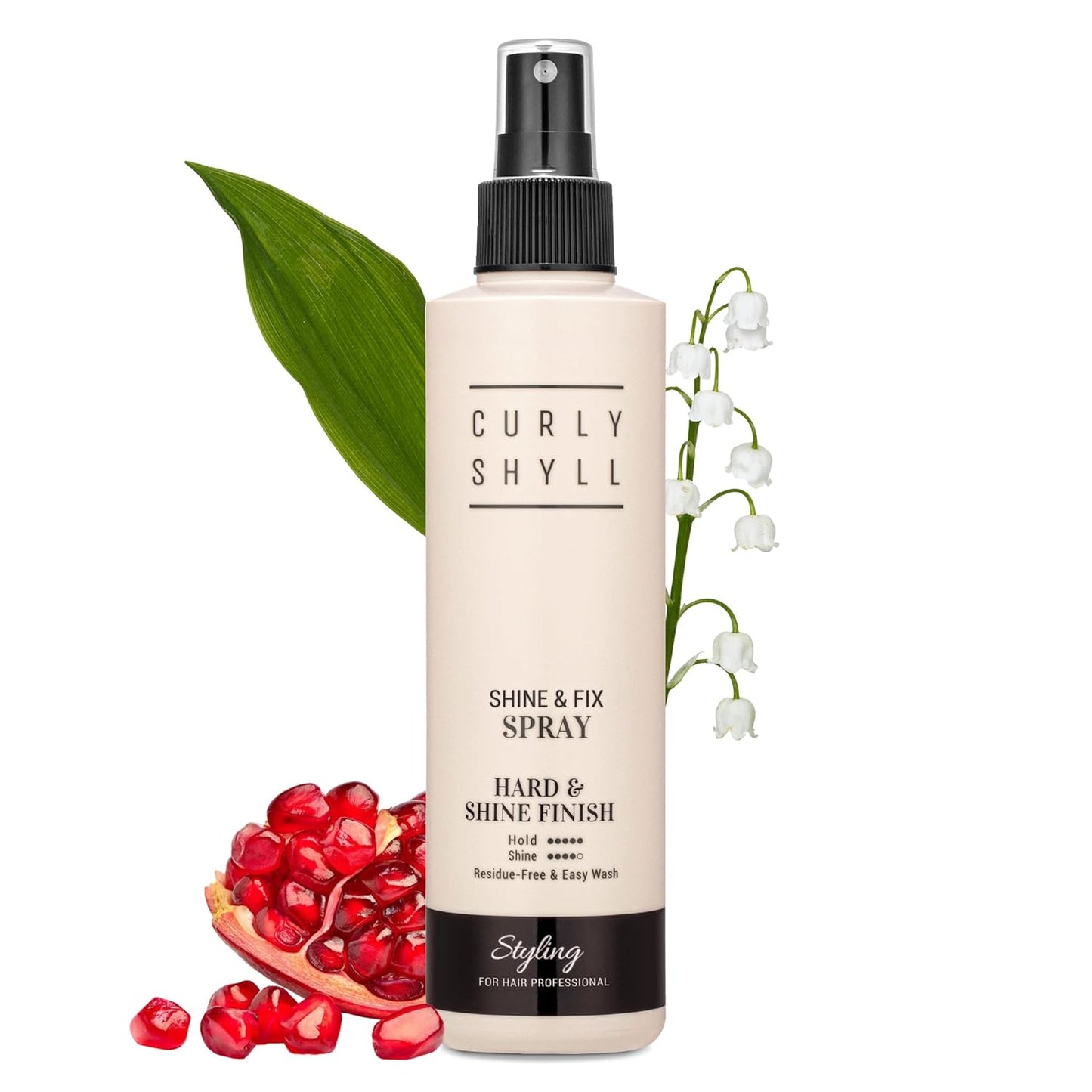 CURLYSHYLL Shine & Fix Spray | High Hold Hair Spray | Clean-Finish Mist Type Styling Spray | Non-Sticky, Fast-Drying | 240ml