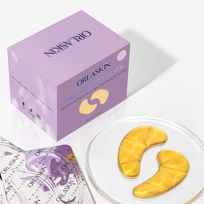 Under Eye Patches,30 Pairs Eye Mask Skin care for Dark Circles, Puffy Eyes, Under eye Bags,Wrinkles,Eye Treatment Skin Care for Men & Women Gift （24K Gold）