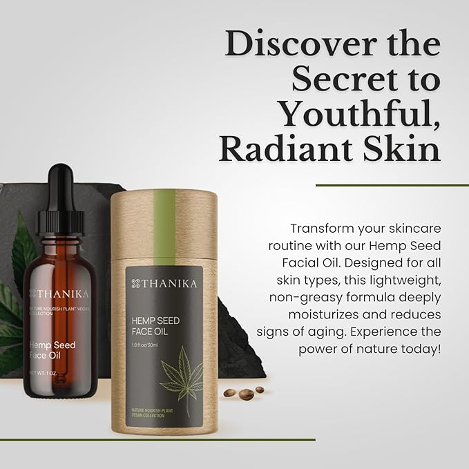 Hemp Seed Face Oil – Anti-Aging, Hydrating, Non-Greasy Skincare | 1 oz (30 ml)