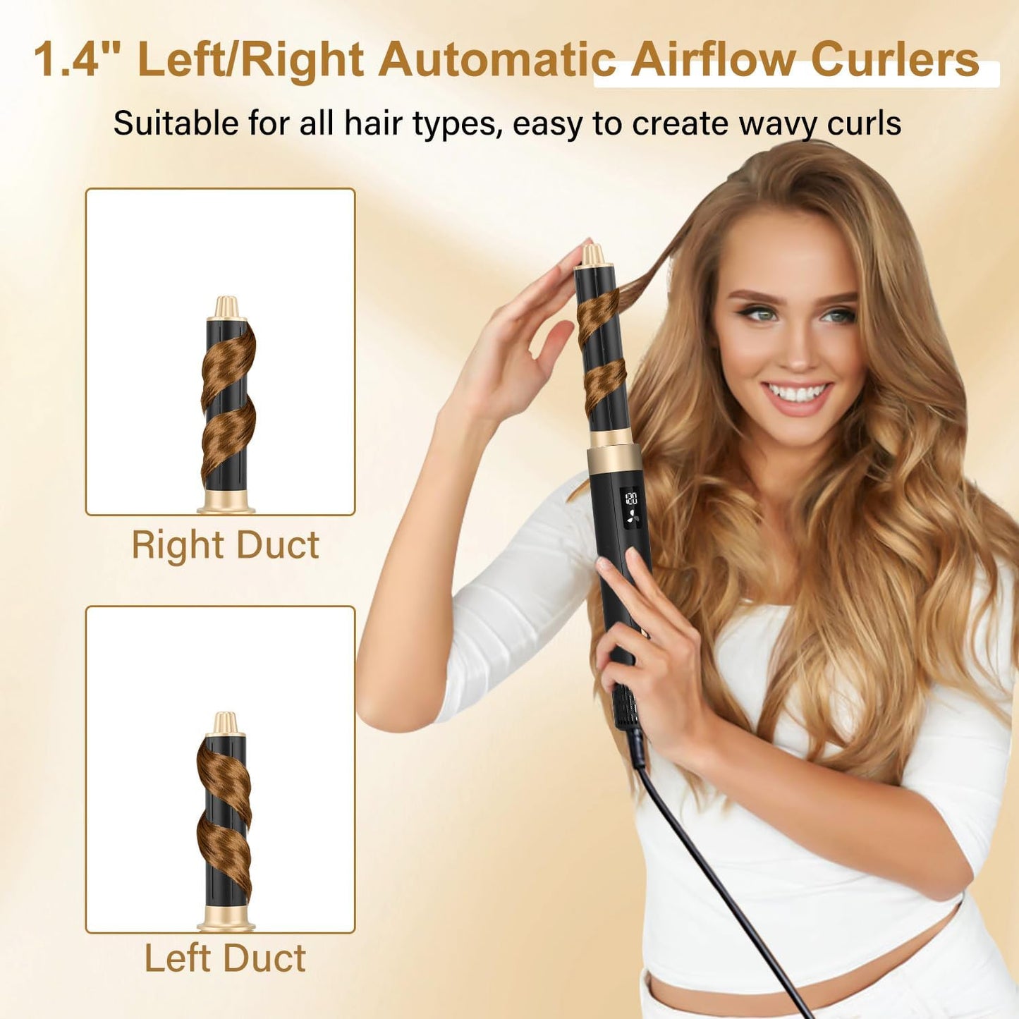 Hair Dryer Brush, 8 in 1 Professional Hot Air Styler, 110,000 RPM High-Speed, Fast Drying - NO Heat Damage Blow Dryer Brush for Curling, Volumizing, and Straightening