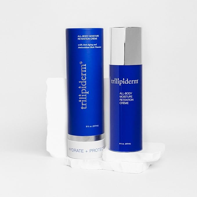 Trilipiderm Overnighter Bundle – All-Body Moisture Retention Crème and Rehydration Night Crème Set – Nightly Moisturizing, Lipid Replacement and Renewal
