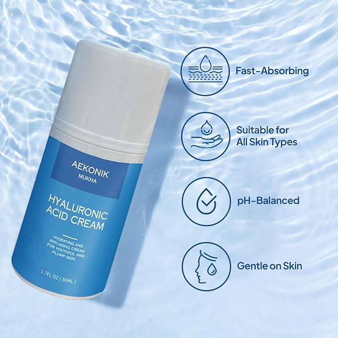 Hyaluronic Acid Facial Serum - Facial Moisturizer with Vitamin A, E, C, Green Tea, Hyaluronic Acid and Fruit Extracts - Anti Aging Serum for Facial Skincare - 50ML