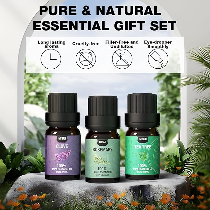 Essential Oils Set Top 12 Aromatherapy-Essential Oils for Diffuser for Home,Air Freshening Diffuser Oils Scents for Aromatherapy,Laundry,Candle&Soap Making,Humidifiers 12 X 5ML