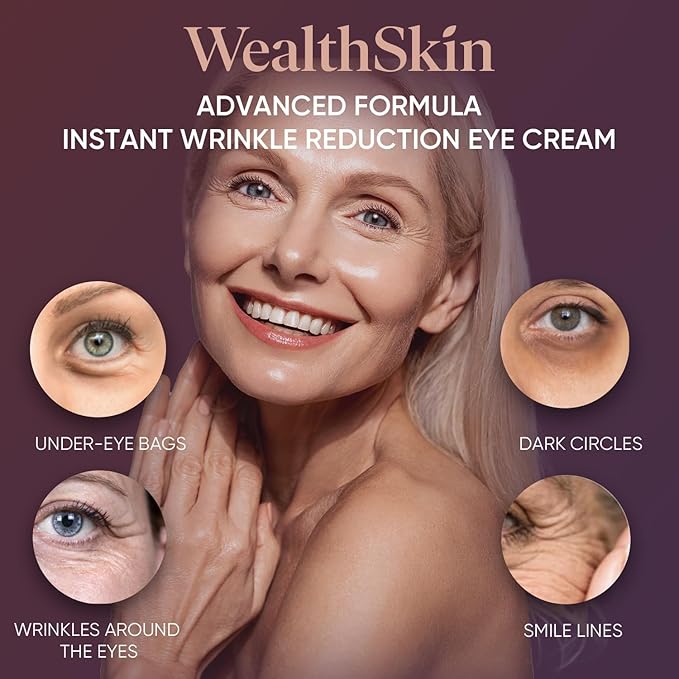 Instant Rapid Wrinkle Eye Cream: Temporary Effects Firm & Lift Under Eye Bags and Reduction Puffiness and Remover Dark Circles - 60 Second Tightener 30mL
