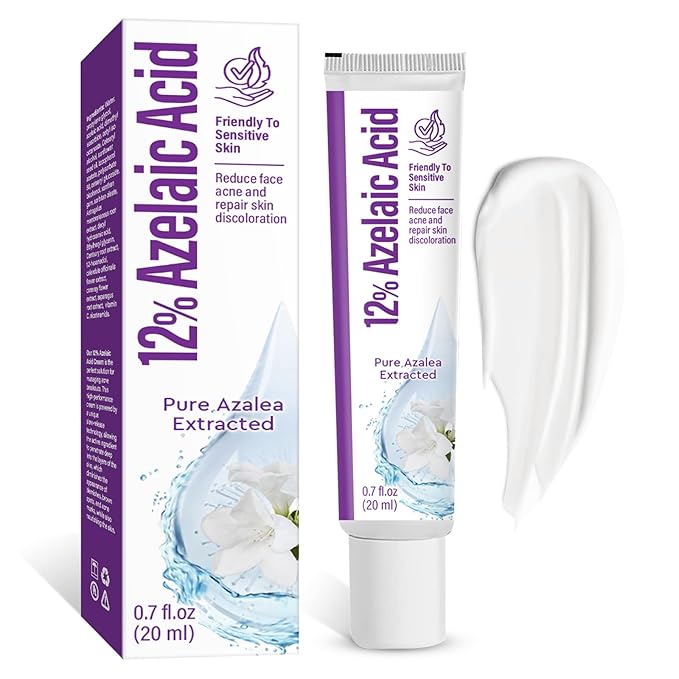 Azelaic Acid Serum, Azelaic Acid 12% Facial Cream, Hyaluronic Acid & Niacinamide for Redness Relief Face, Balance Excess Sebum, 20g
