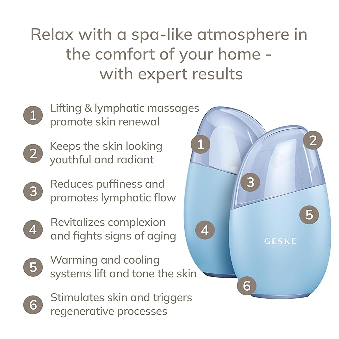 SmartAppGuided™ Cool & Warm Eye & Face Massager | 7 in 1 | Multi Massager | Face & Neck | Battery-free Cooling & Warming | Firms, Relaxes & De-Puffs Skin | Eye-Nose Area Targeted Design
