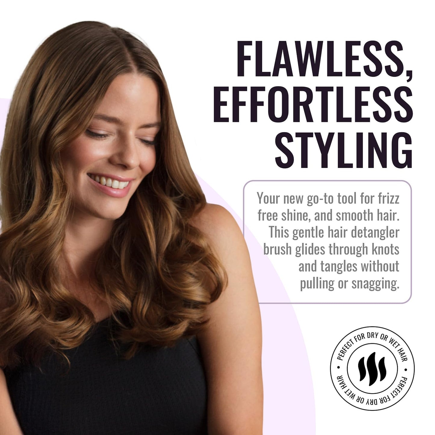 ERGO Mini Ionic Polishing Paddle Brush - Small Detangling Hair Brush for Wet & Dry Use - Professional Hair Care Styling Tool (ER500)