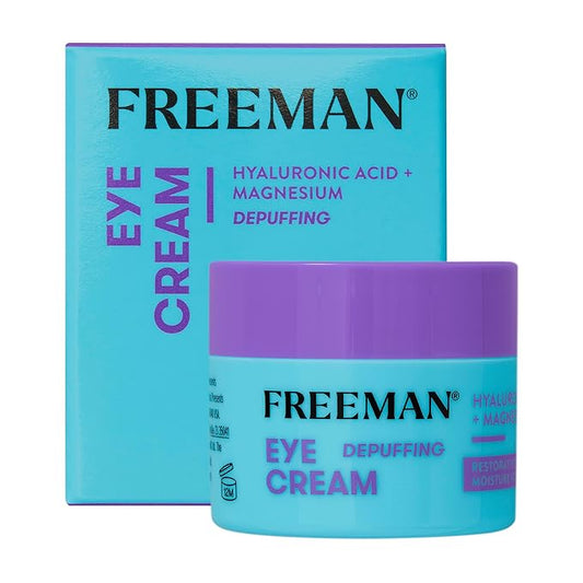 Freeman Eye Cream, Moisturizing Under Eye Cream For Dull & Tired Eyes, Brightens & Depuffs Undereye Skin, Helps Dark Circles, Infused With Magnesium & Hyaluronic Acid, 0.5 fl.oz./ 15 mL Jar