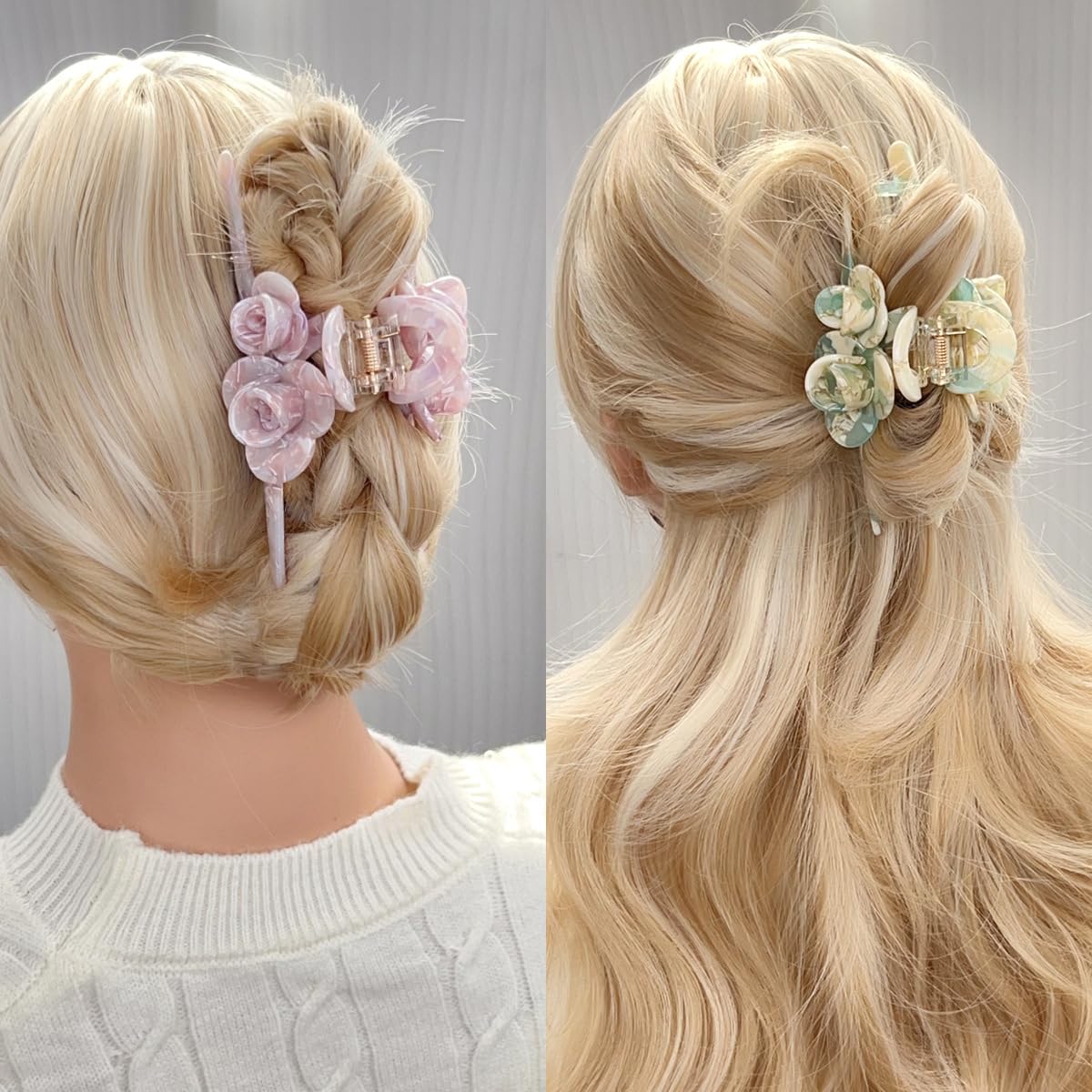 Premium Acetate Hair Clip for Women - Elegant Plant-Based Hair Claw with Secure Hold, Gentle on Hair (A-Iridescent Brown, 5.1 * 2.3 * 2.1inch)