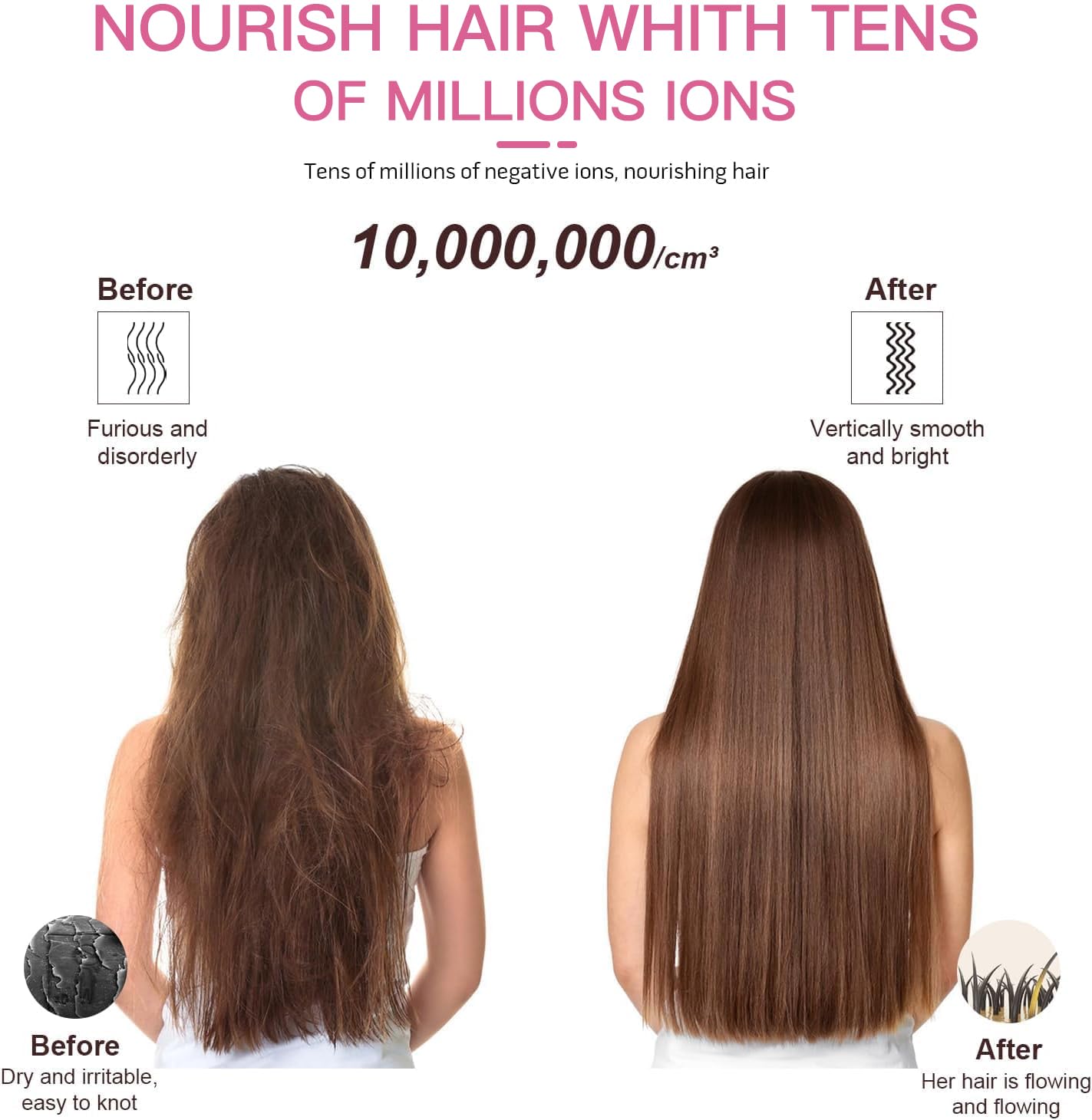 MEGAWISE Hair Straightener Brush Series (Rose Red)