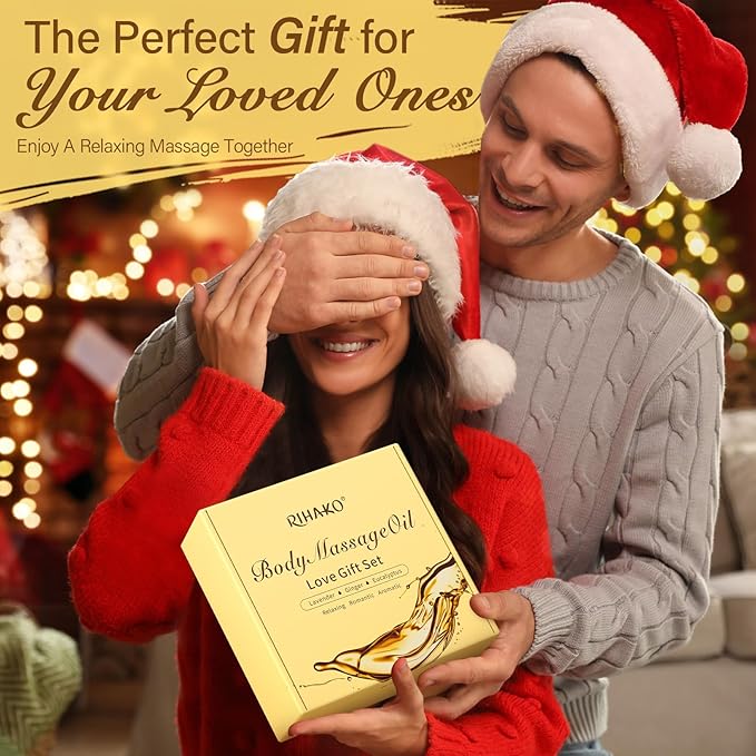 Mother's Day Gifts for Women – 3-Pack Massage Oil for Massage Therapy | Lymphatic Drainage Ginger, Relaxing Lavender, and Sore Muscle Eucalyptus Oils | Date Night & Spa Gift for Him & Her