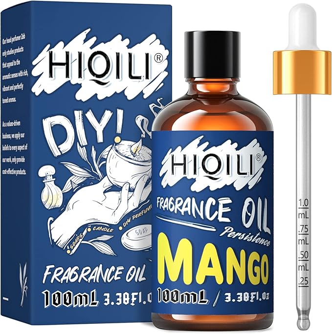 HIQILI Pure Mango Essential Oil - Scented Fragrance Oil for Perfume, Diffuser, Candle Soap Lotion Making, 3.38 Fl Oz Halloween Thanksgiving