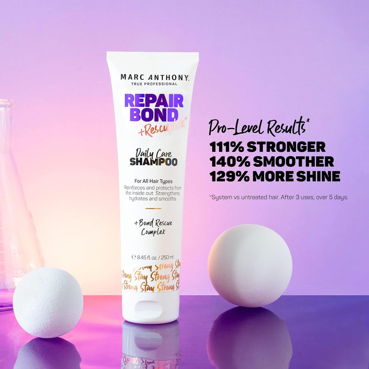 Marc Anthony Repairing Shampoo, Repair Bond +Rescuplex - Repairs, Strengthens & Maintains Bonds within Hair - Eliminates Frizz, Flyaways & Reduce Breakage - Dry & Damaged, Professional Treatment