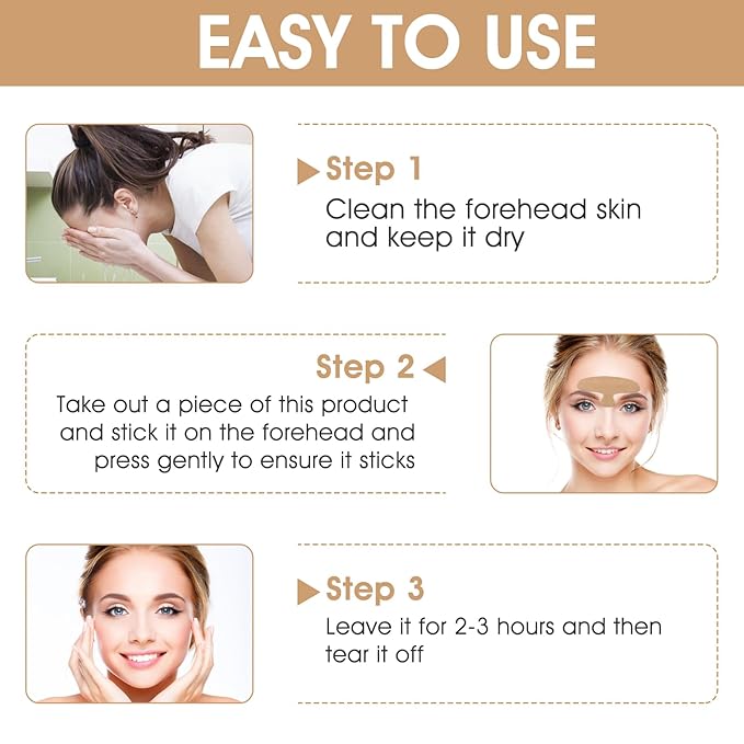 10pcs Forehead Wrinkle Patches, Anti Wrinkle Facial Patches for Forehead Fine Lines, Precut Face Patches Overnight to Smoothing Forehead Wrinkles, 11 Lines, Frown Lines & Wrinkles Treatment