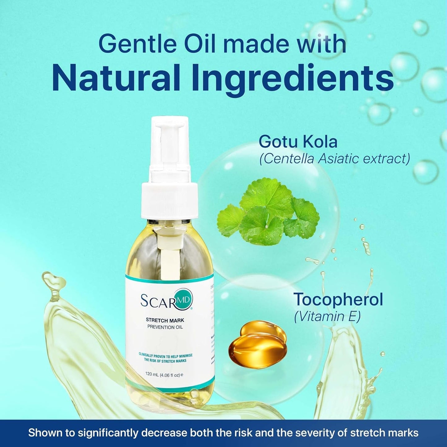 Stretch Mark Oil, Minimizes the Risk and Severity of Stretch Marks, Gentle Belly Oil for Pregnancy, Made of Natural Ingredients, Suitable for Adults and Children, 120mL（4.06 Fl Oz）