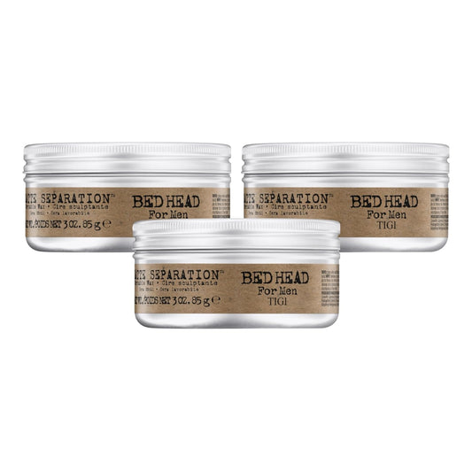 TIGI Bed Head for Men Matte Separation Workable Wax - Use for Strong Hold - For Men's Hairstyles - Use on Damp or Dry Hair - Premium Strong Hold Hair Wax - 3 oz (3 Pack)