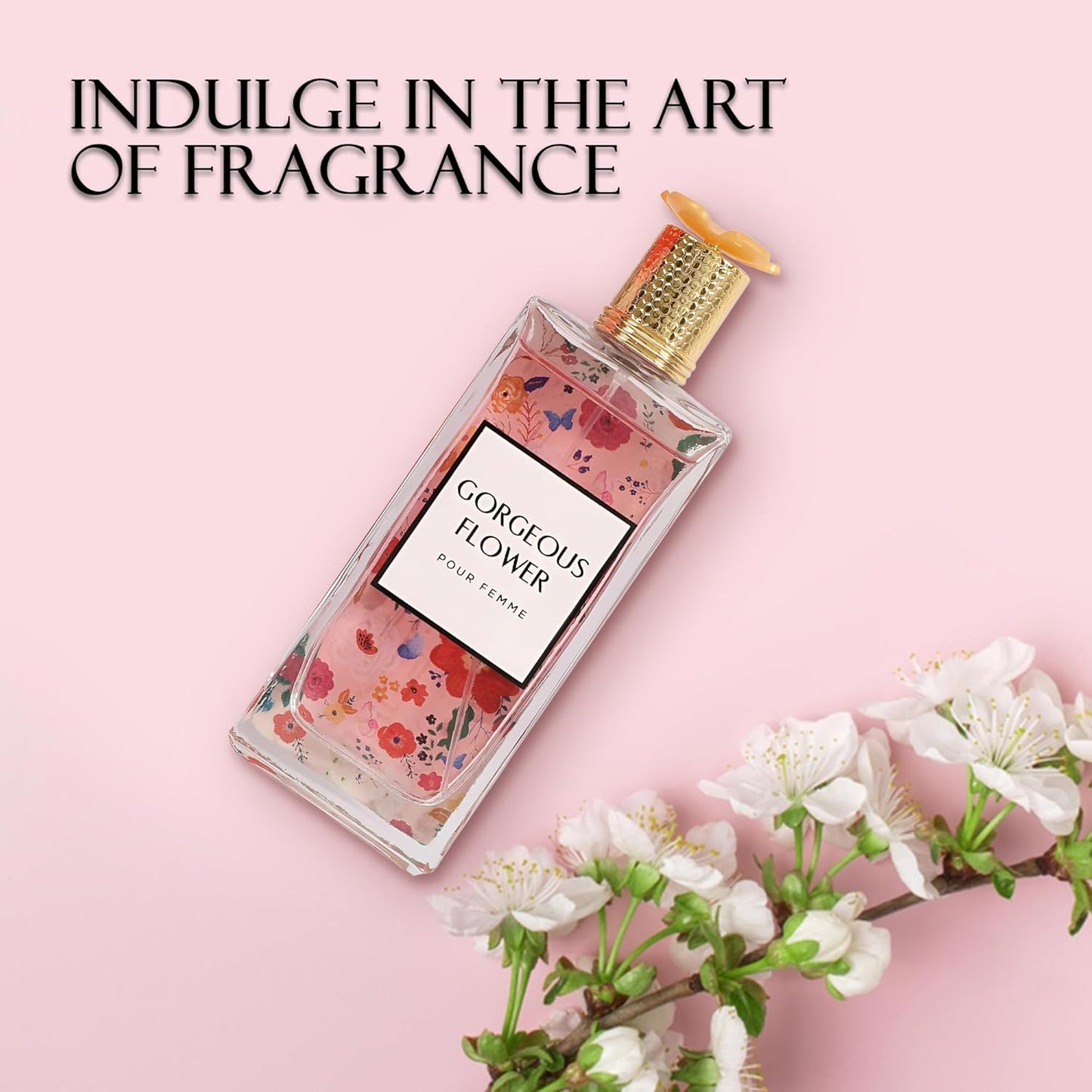 2PCS Gorgeous Flower Eau de Parfum for Women - 100ml Floral & Fruity Perfume with Lavender, Coconut, Vanilla & Pear, Long-Lasting Feminine Fragrance