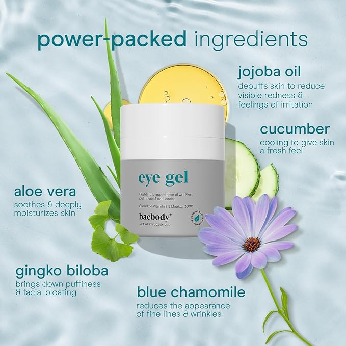 Baebody Eye Gel - Advanced Cooling Under Eye Cream For Dark Circles and Puffiness - Anti Aging and Hydrating - Beauty Gifts for Women (50 ml/1.7 fl oz)