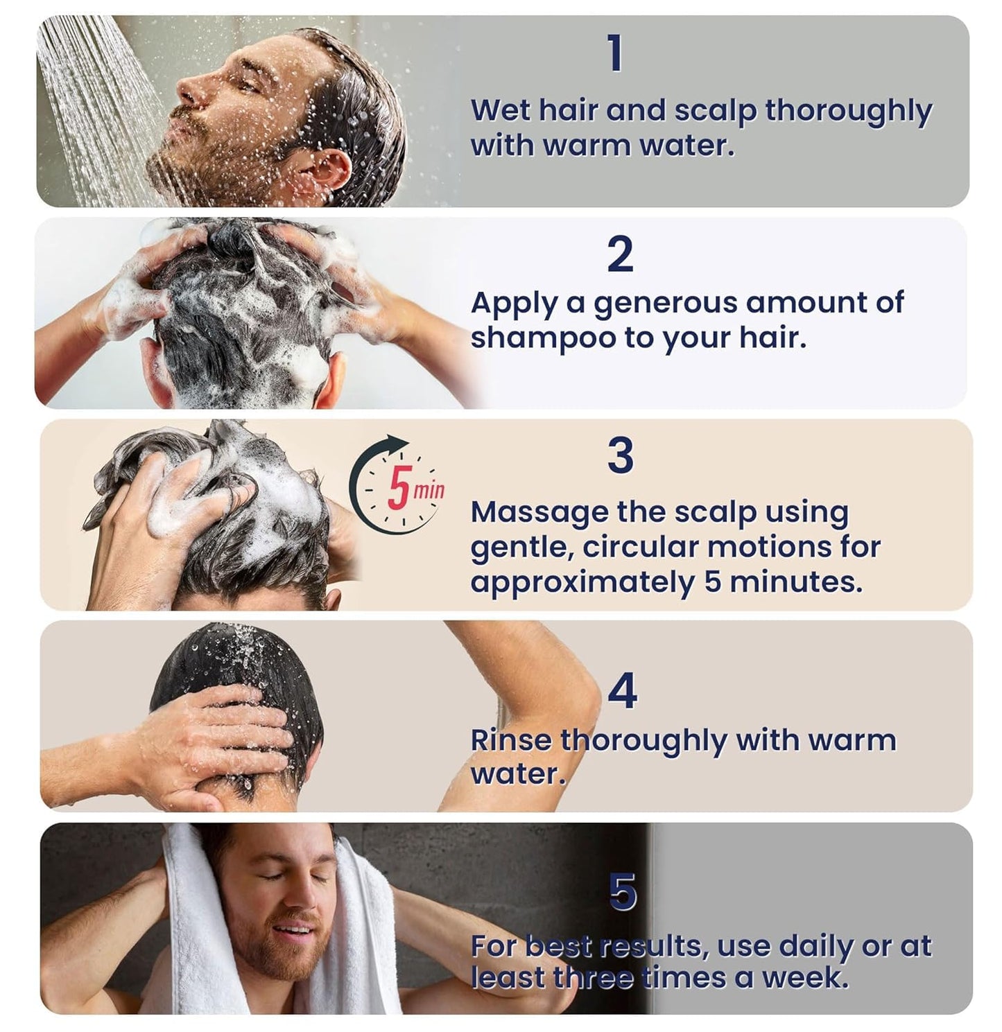 Biotion Hair Growth Shampoo for Men: Natural Thickening Shampoo with Tea Tree Oil Ginseng Mint for Hair Loss and Thinning Hair - 10.1 fl.oz, Dark Blue