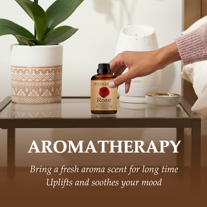 Rose Essential Oils 240ML, Pure Rose Essential Oil for Aromatherapy Diffuser - 8 Fl Oz