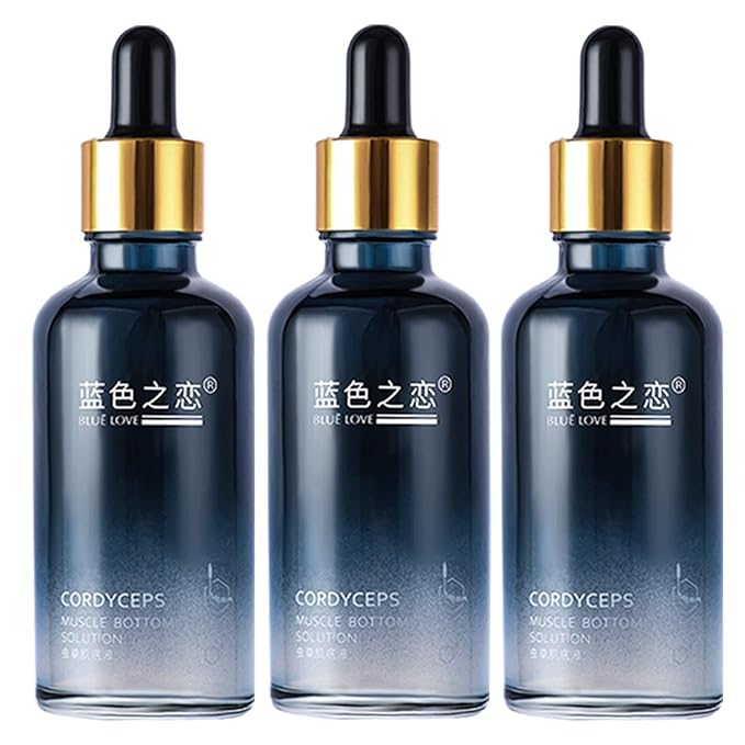 BLUE LOVE 3PCS Cordyceps Facial Essence Serum - Reduces Fine Lines & Wrinkles, Hydrating & Anti-Aging Formula with Natural Ingredients for All Skin Types