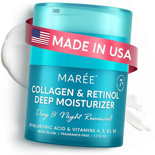 MAREE Face Moisturizer Retinol Cream for Face - Wrinkle Cream for Women - Facial Moisturizer with Collagen - Crema Hidratante Para la Cara for Skin Tightening