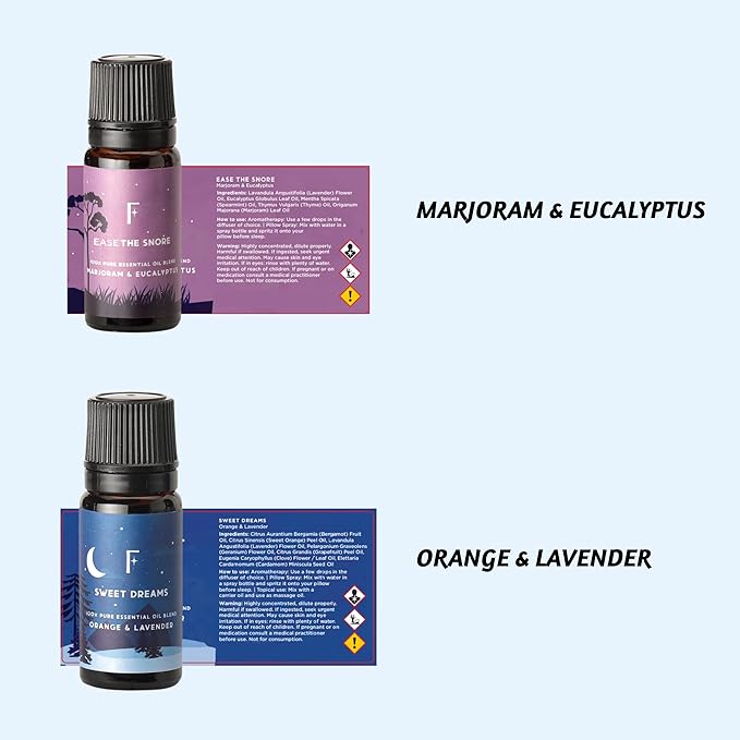Folkulture Sleep Essential Oils Set | Pure Essential Oils for Diffusers for Home, Set of 6 Essential Oil Blend or Oil Diffuser Essential Oils for Gifts for Mom- Lavender, Rosemary & Peppermint