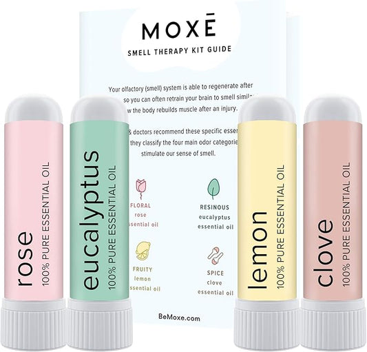 MOXĒ Smell Training Kit, Made in USA, 4 Essential Oils, Olfactory Regeneration, Helps Restore Sense of Smell, Natural Therapy for Smell Loss (Phase 1)